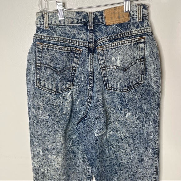 VINTAGE LEVI’S 80’s USA Made Denim Acid Wash Distressed Size 10 Jeans - Picture 10 of 13